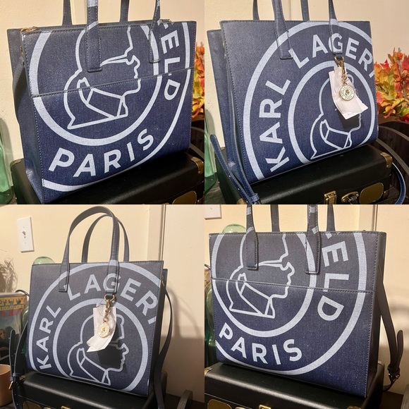 Karl Lagerfeld Denim Blue Purse BNWT! - Picture 8 of 16